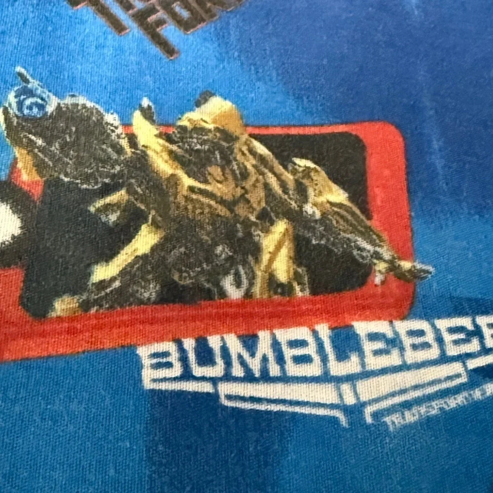 Vintage Transformers Blue Graphic Twin size Top Flat Sheet 2006